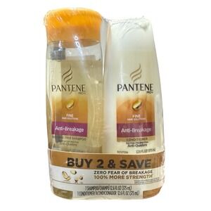 Pantene Pro-V Fine Hair Solutions Anti-Breakage Shampoo and Conditioner Set NOS